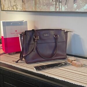 Kate Spade Plum Lana Grove Street Handbag | Shoulder Strap and Twilly's included